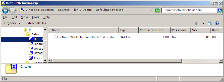 Default behavior seen in Windows Explorer 7