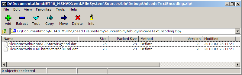 Unicode text encoding seen in 7-Zip