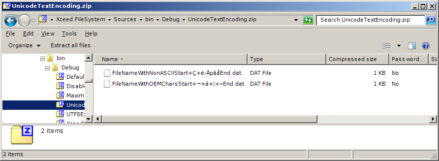 Unicode text encoding seen in Windows Explorer 7